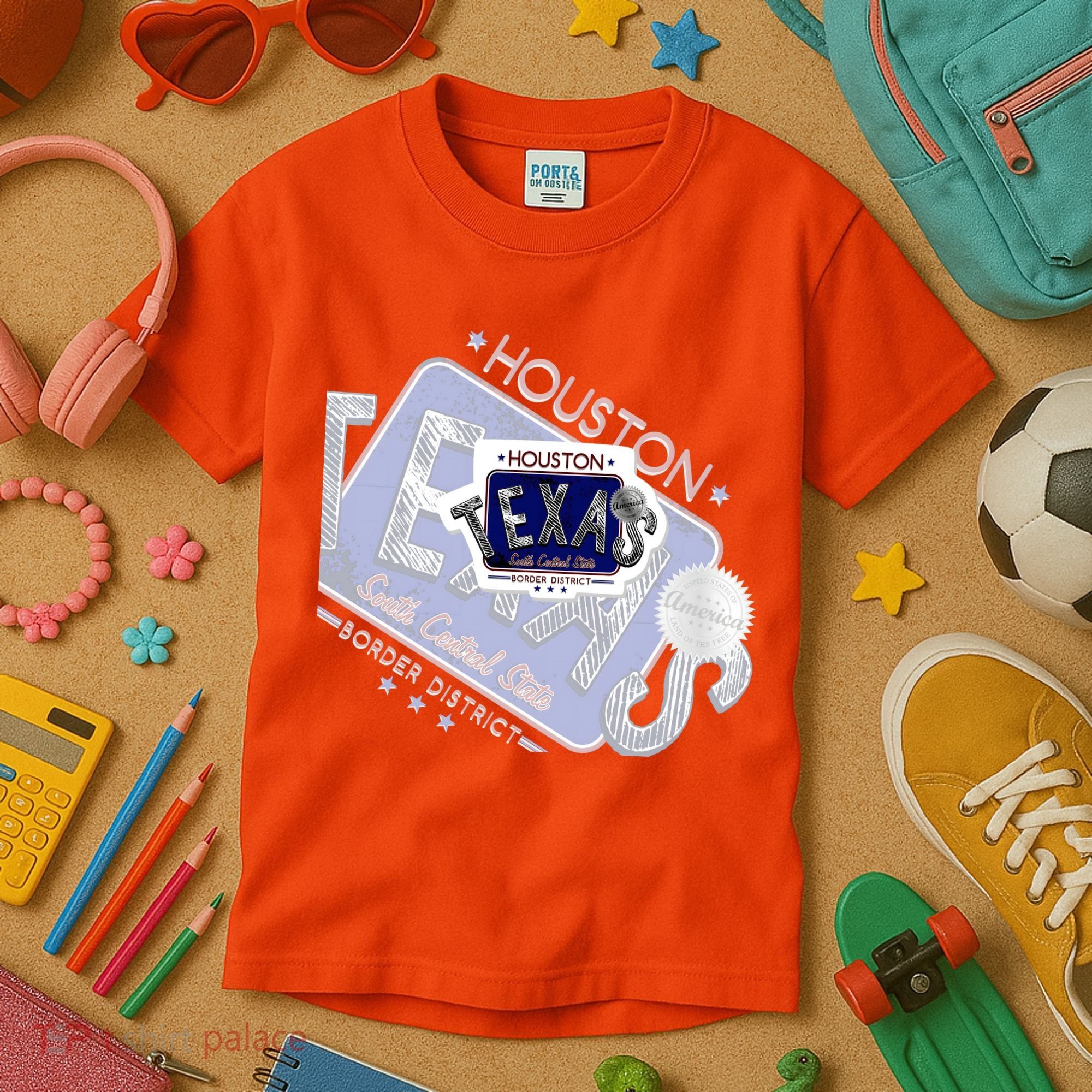 Texas Border District Cool State Logo Kids T-Shirt