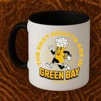 The Best Drafts Are In Green Bay Wisconsin Beer Mascot Gift Coffee Mug thumb 2