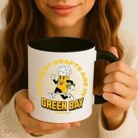 The Best Drafts Are In Green Bay Wisconsin Beer Mascot Gift Coffee Mug thumb 3