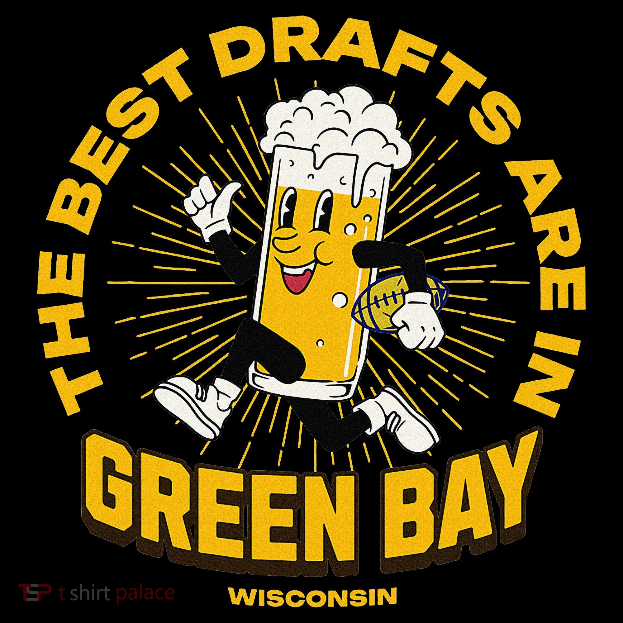 The Best Drafts Are In Green Bay Wisconsin Beer Mascot Gift Coffee Mug