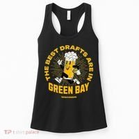The Best Drafts Are In Green Bay Wisconsin Beer Mascot Gift Women's Tank Top thumb 0