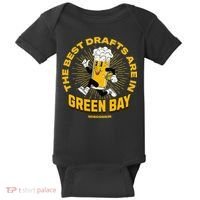 The Best Drafts Are In Green Bay Wisconsin Beer Mascot Gift Baby Bodysuit thumb 0