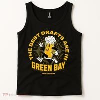 The Best Drafts Are In Green Bay Wisconsin Beer Mascot Gift Tank Top thumb 2