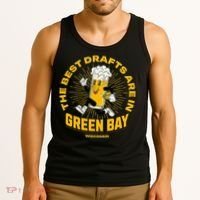 The Best Drafts Are In Green Bay Wisconsin Beer Mascot Gift Tank Top thumb 3