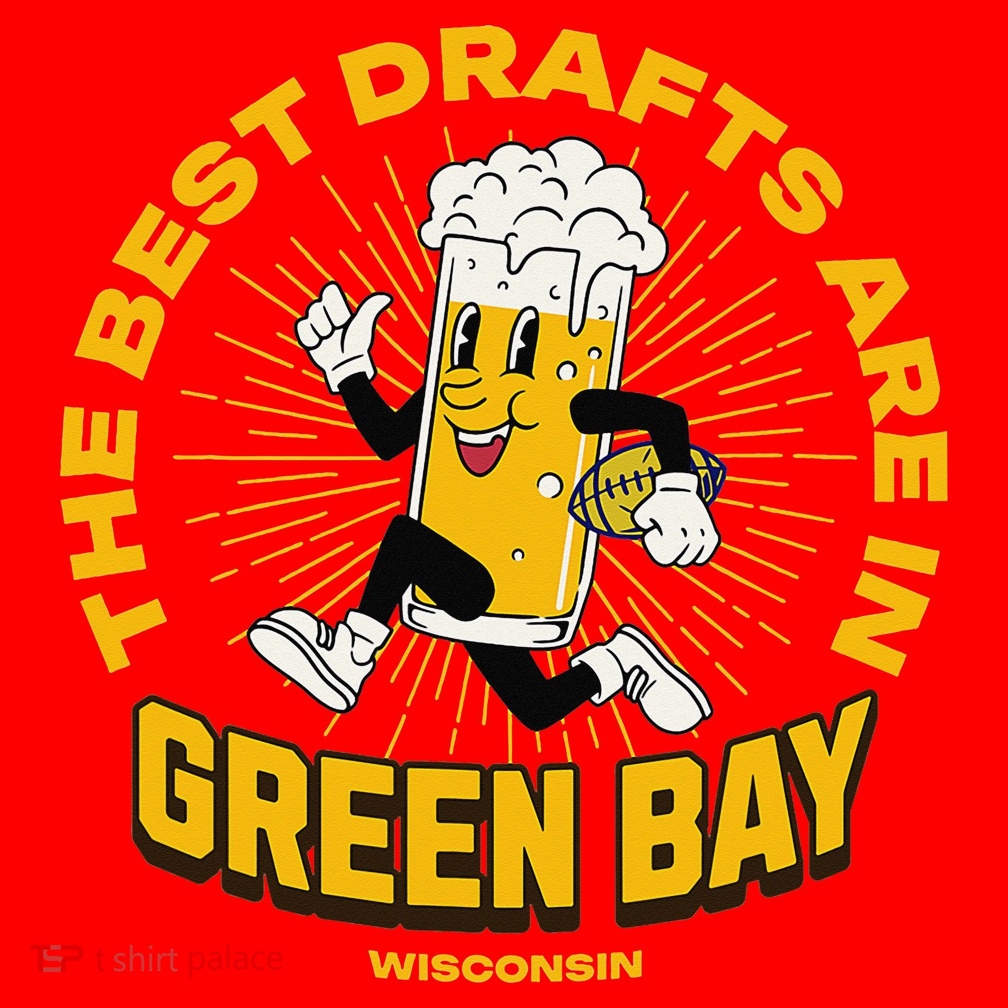 The Best Drafts Are In Green Bay Wisconsin Beer Mascot Gift Santa Hat