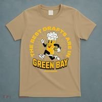 The Best Drafts Are In Green Bay Wisconsin Beer Mascot Gift T-Shirt thumb 5