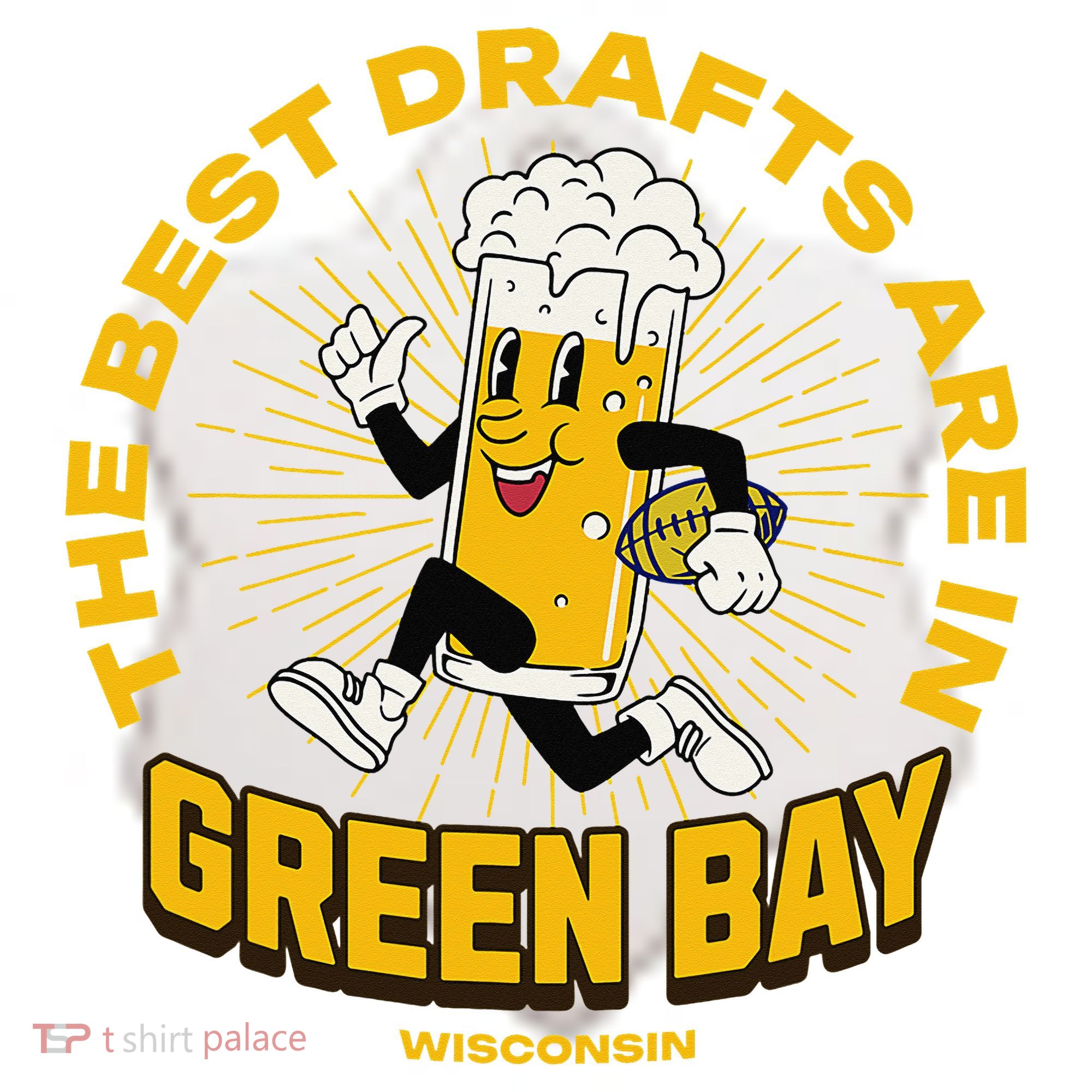 The Best Drafts Are In Green Bay Wisconsin Beer Mascot Gift Ceramic Ornament