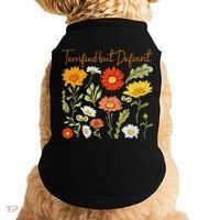 Terrified But Defiant Boho Floral Subtle Anti Trump Flower Doggie Tank thumb 0
