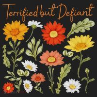 Terrified But Defiant Boho Floral Subtle Anti Trump Flower Beanie thumb 2