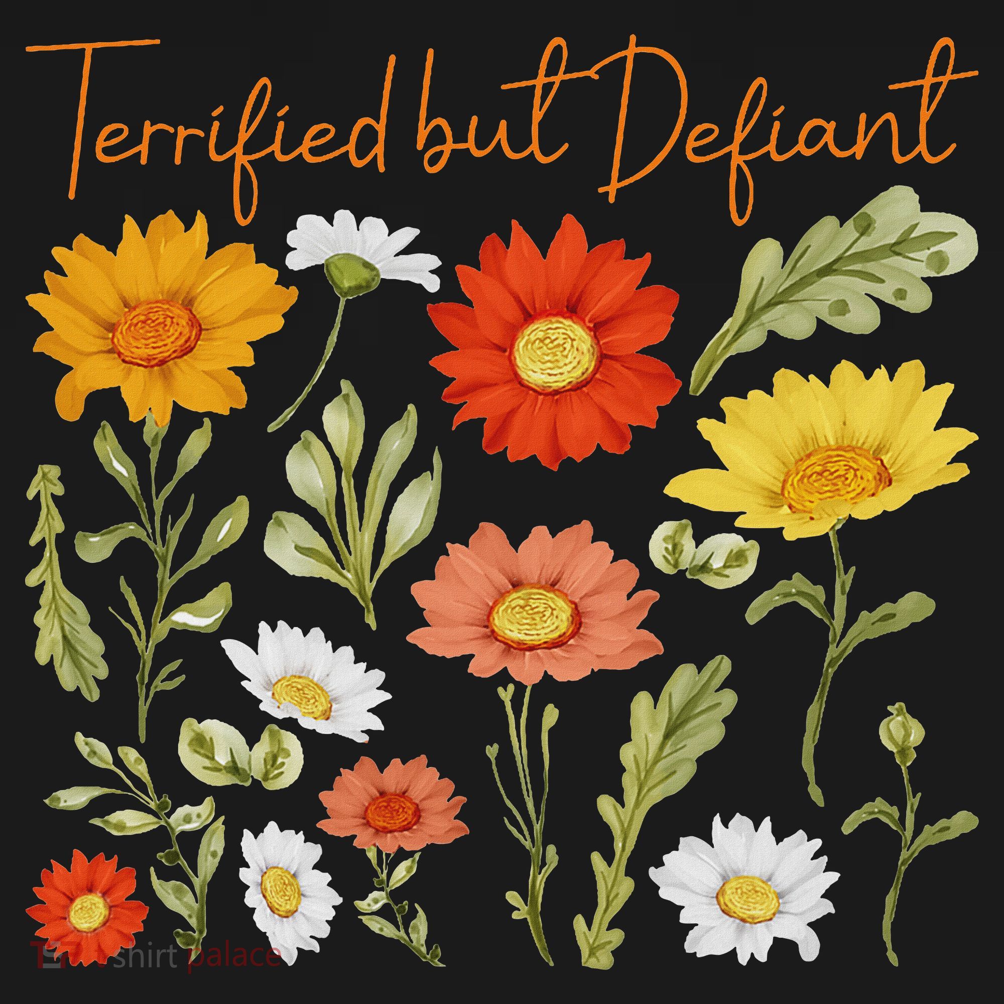 Terrified But Defiant Boho Floral Subtle Anti Trump Flower Women's Hoodie