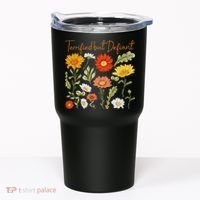 Terrified But Defiant Boho Floral Subtle Anti Trump Flower Tumbler thumb 0
