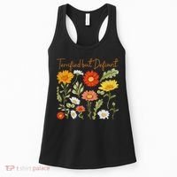 Terrified But Defiant Boho Floral Subtle Anti Trump Flower Women's Tank Top thumb 0