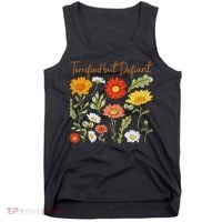 Terrified But Defiant Boho Floral Subtle Anti Trump Flower Tank Top thumb 0