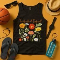 Terrified But Defiant Boho Floral Subtle Anti Trump Flower Tank Top thumb 4