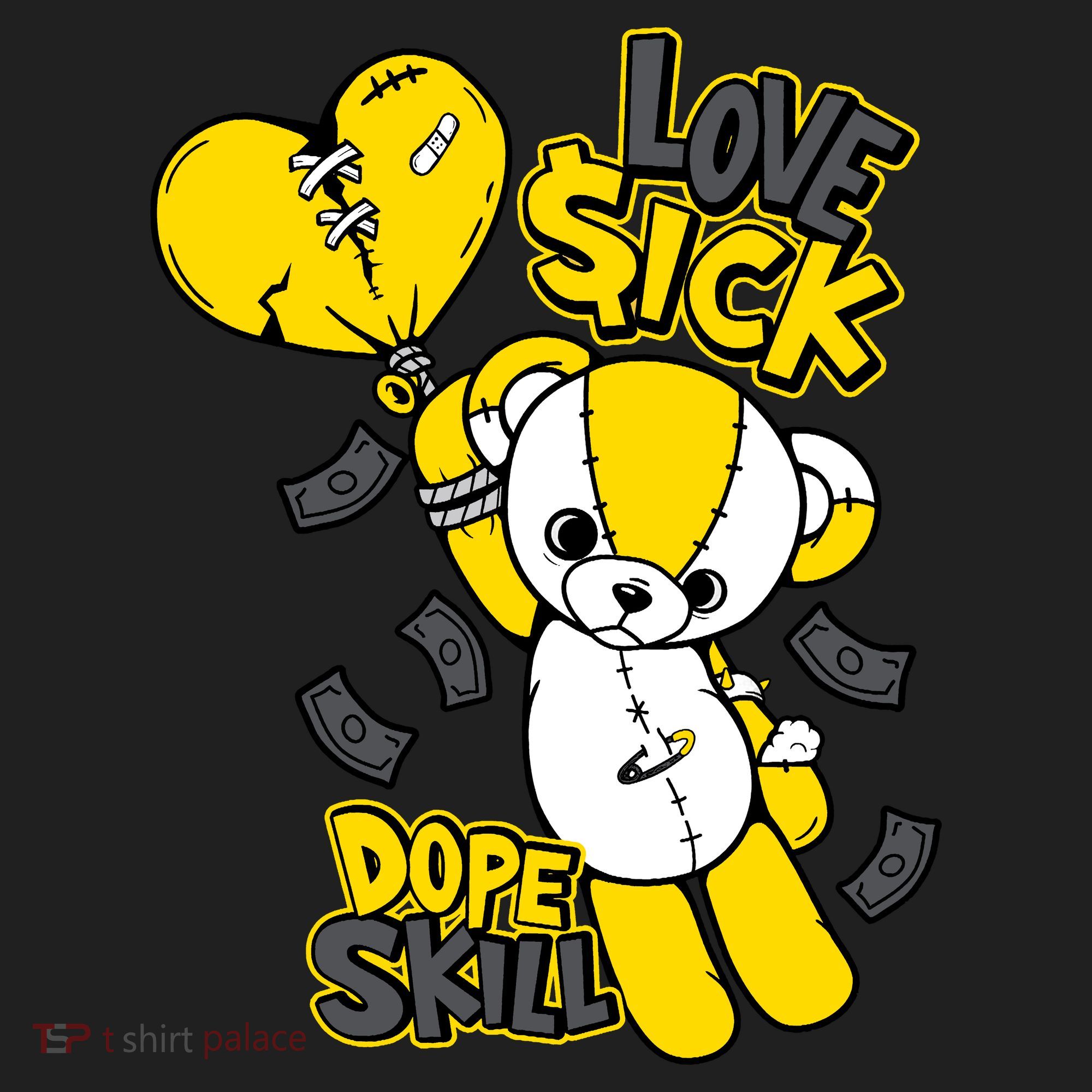 Teddy Bear Dope Skill Love Sick Flying Balloon Women's Sweatshirt