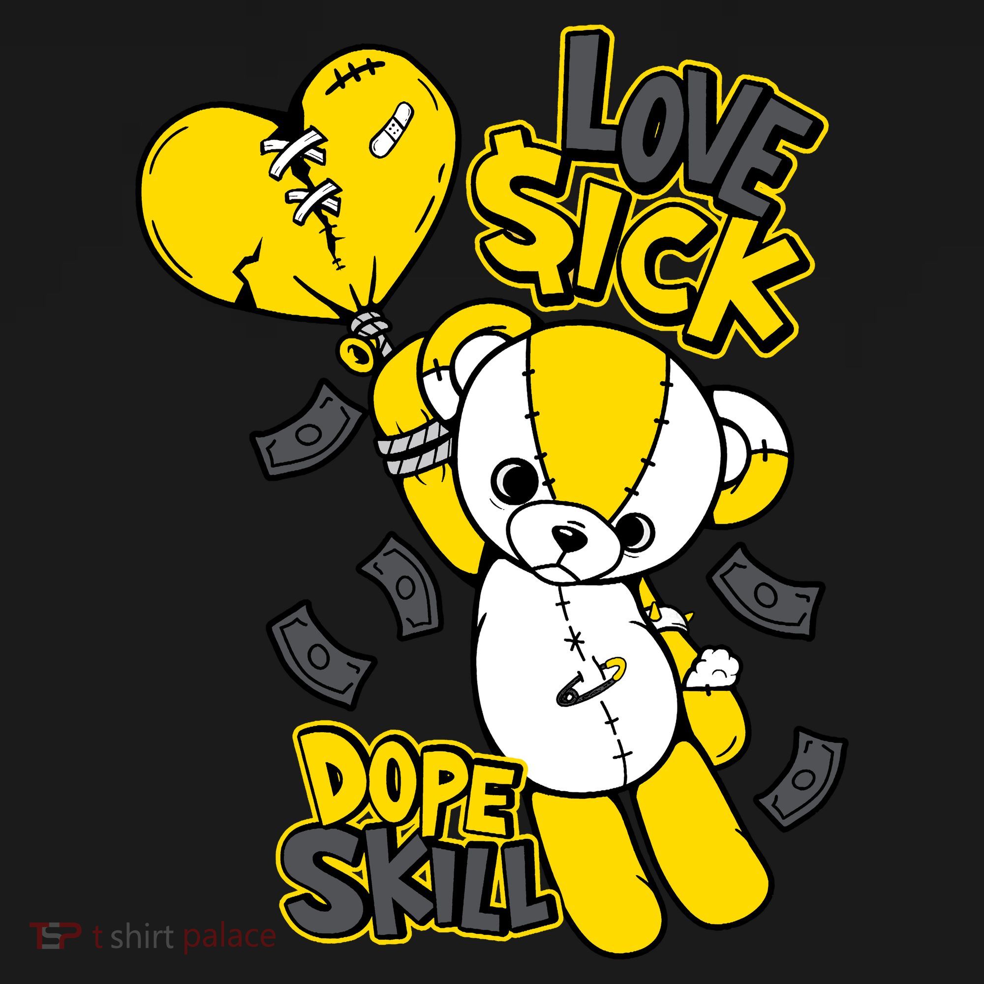 Teddy Bear Dope Skill Love Sick Flying Balloon Coaster