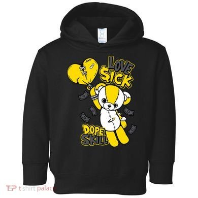 Teddy Bear Dope Skill Love Sick Flying Balloon Toddler Hoodie