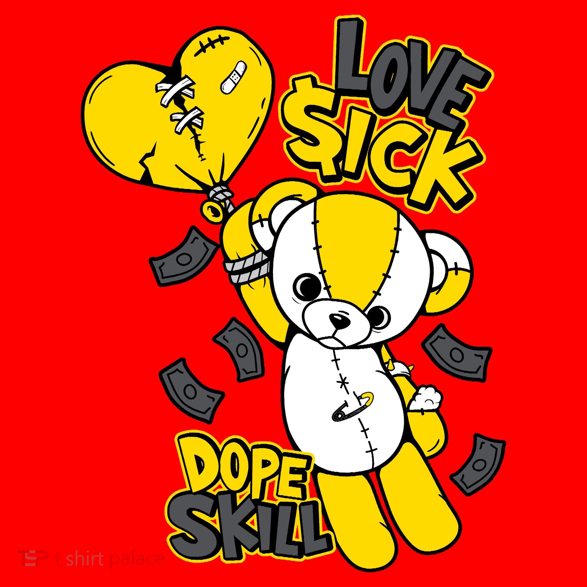 Teddy Bear Dope Skill Love Sick Flying Balloon Santa Hat