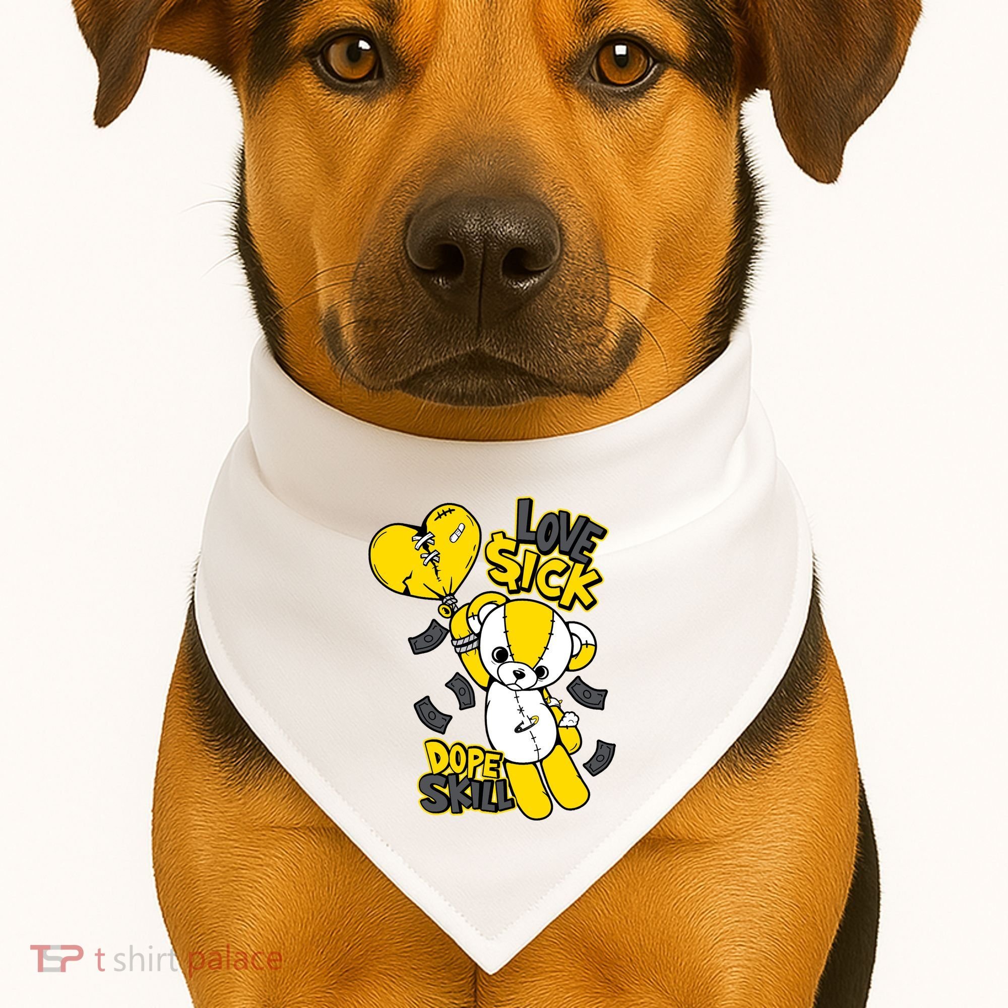 Teddy Bear Dope Skill Love Sick Flying Balloon USA-Made Doggie Bandana