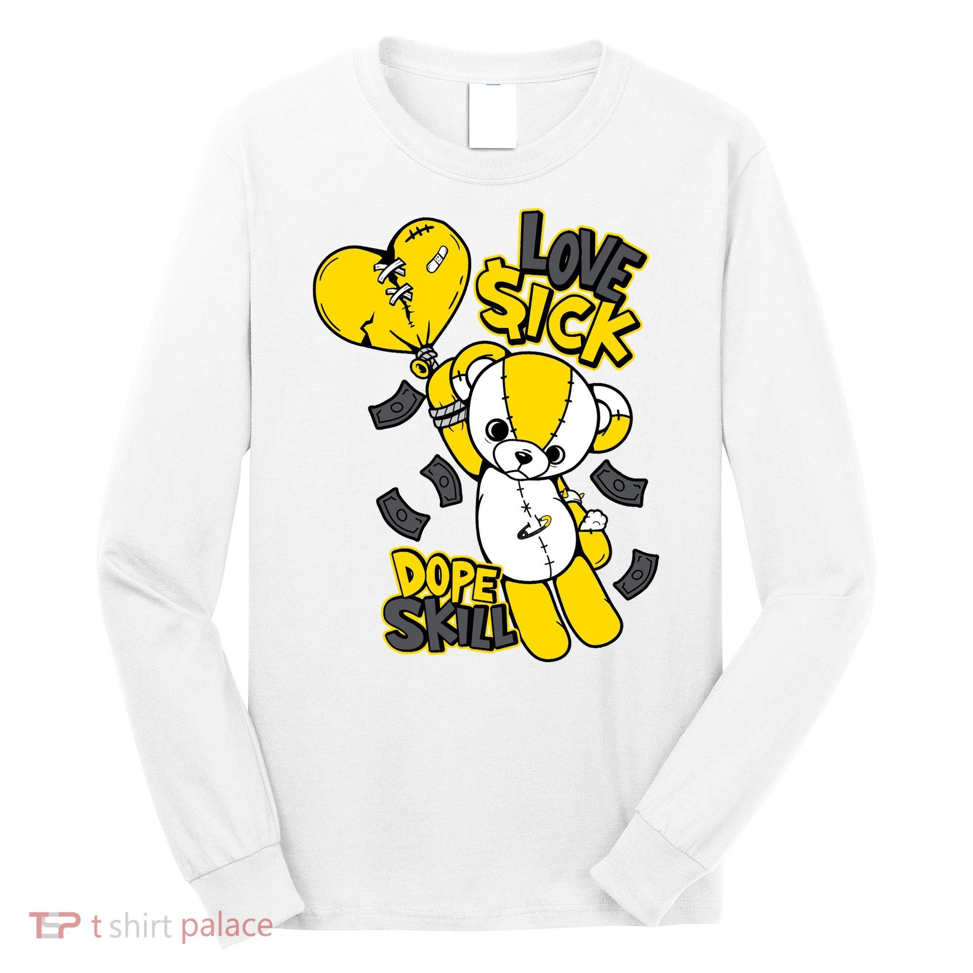 Teddy Bear Dope Skill Love Sick Flying Balloon Long Sleeve Shirt