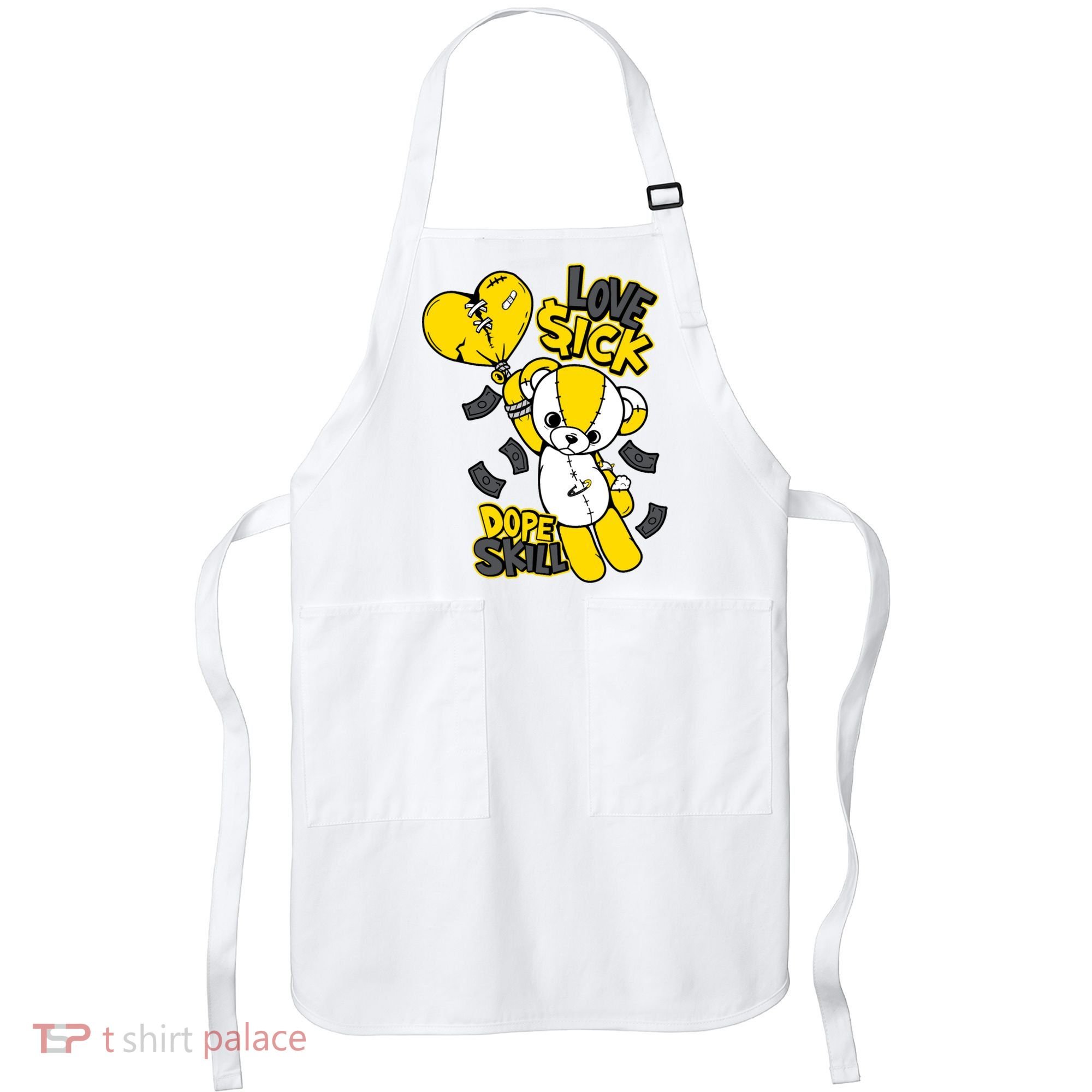 Teddy Bear Dope Skill Love Sick Flying Balloon Apron