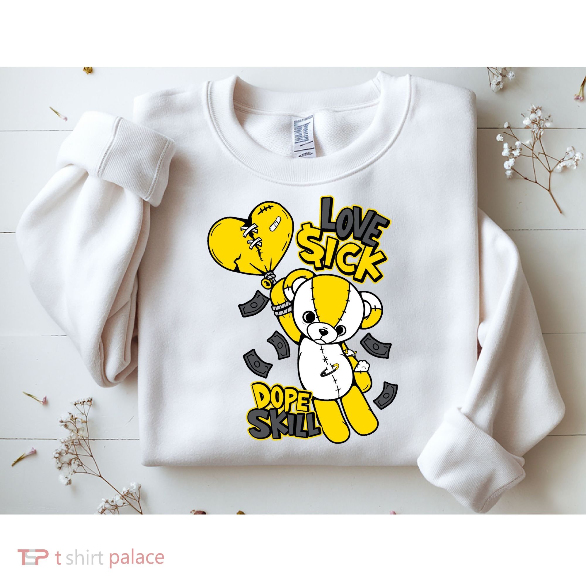 Teddy Bear Dope Skill Love Sick Flying Balloon Sweatshirt