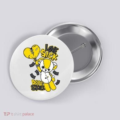 Teddy Bear Dope Skill Love Sick Flying Balloon Button
