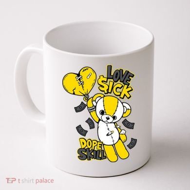 Teddy Bear Dope Skill Love Sick Flying Balloon Coffee Mug