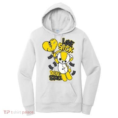 Teddy Bear Dope Skill Love Sick Flying Balloon Women's Hoodie