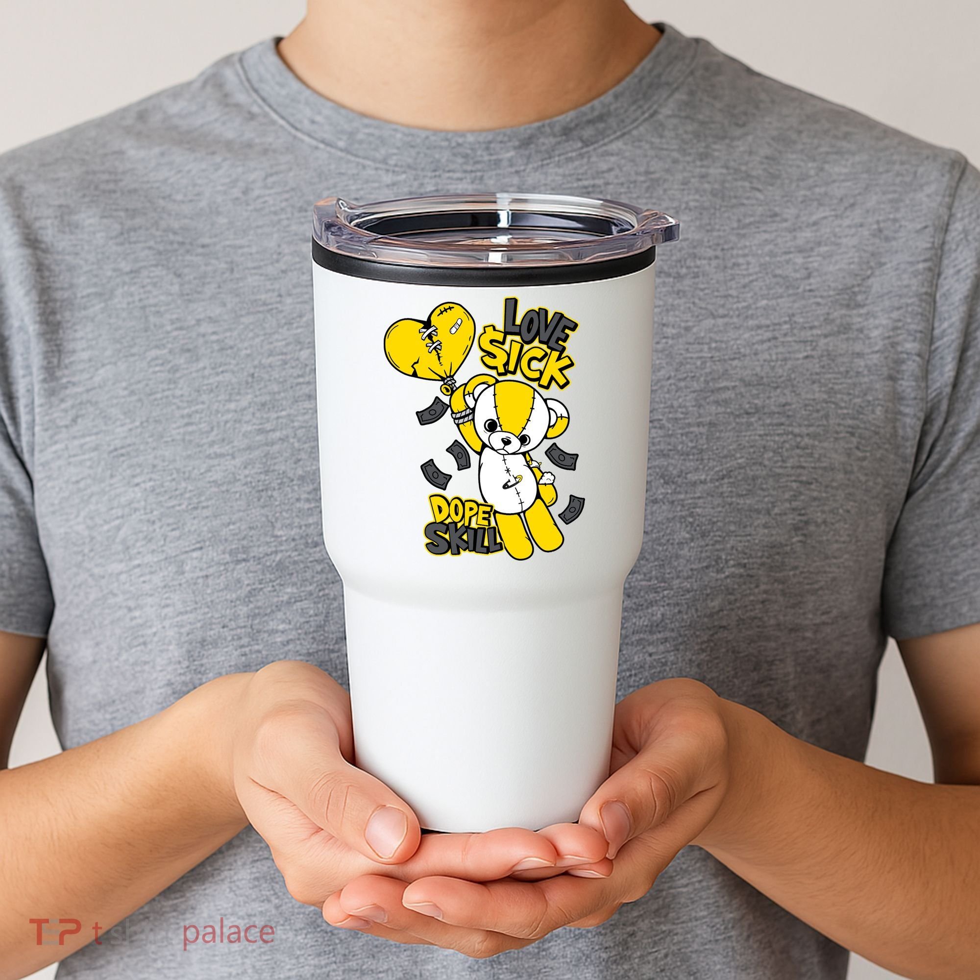 Teddy Bear Dope Skill Love Sick Flying Balloon Tumbler