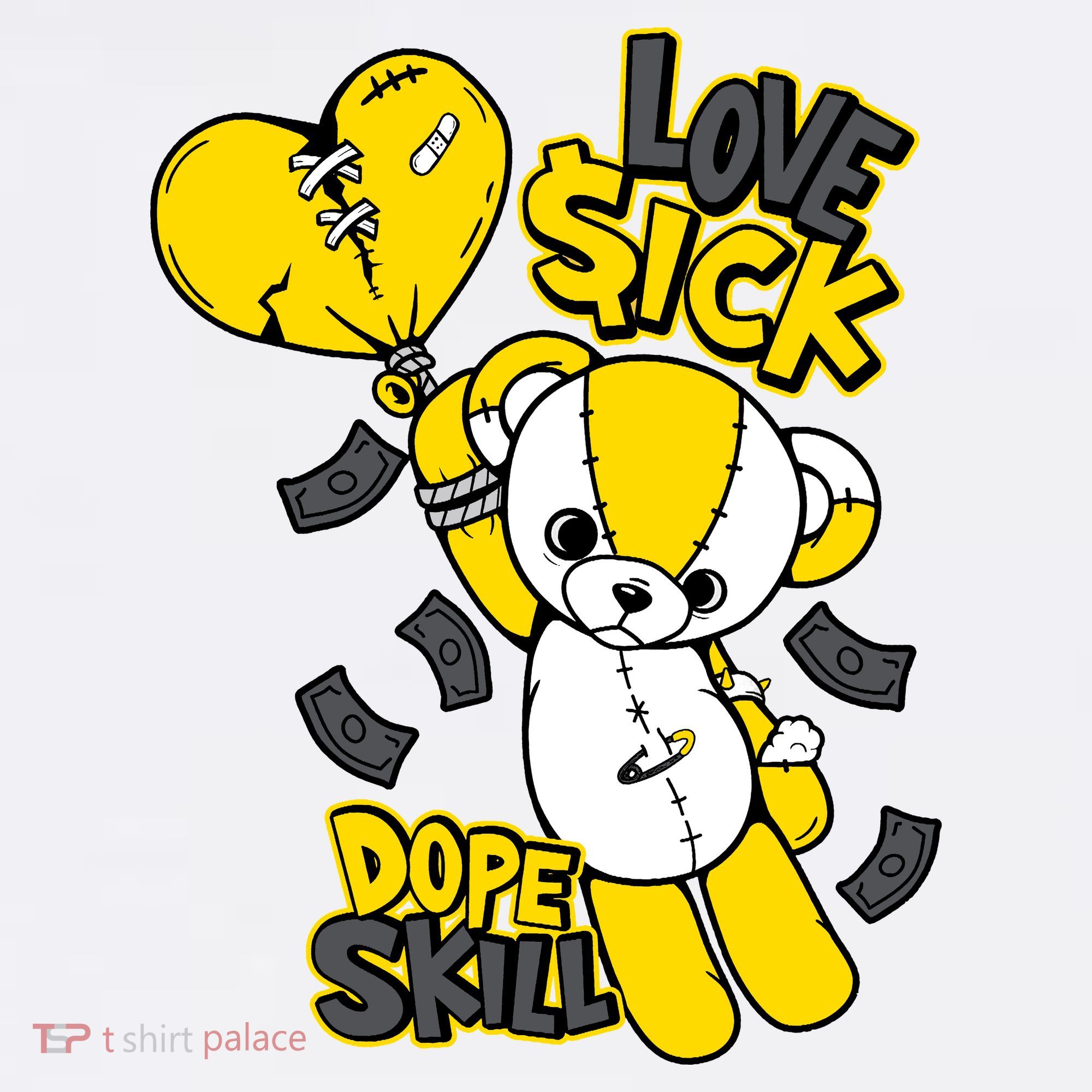 Teddy Bear Dope Skill Love Sick Flying Balloon Mousepad