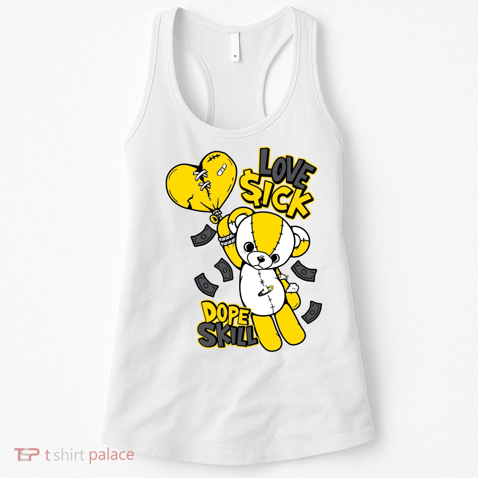 Teddy Bear Dope Skill Love Sick Flying Balloon Women's Tank Top