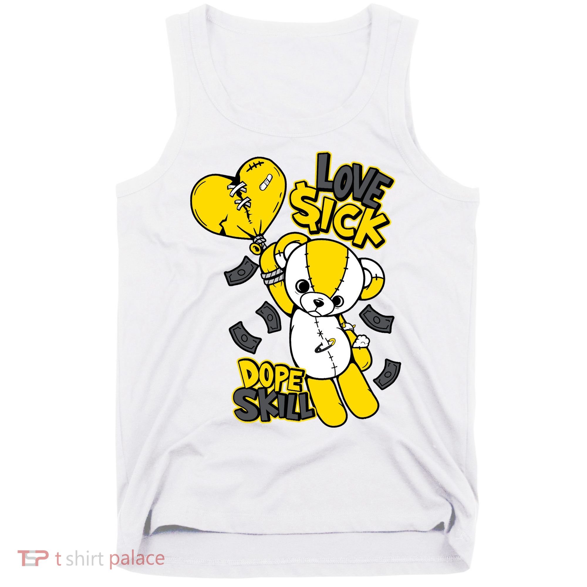 Teddy Bear Dope Skill Love Sick Flying Balloon Tank Top