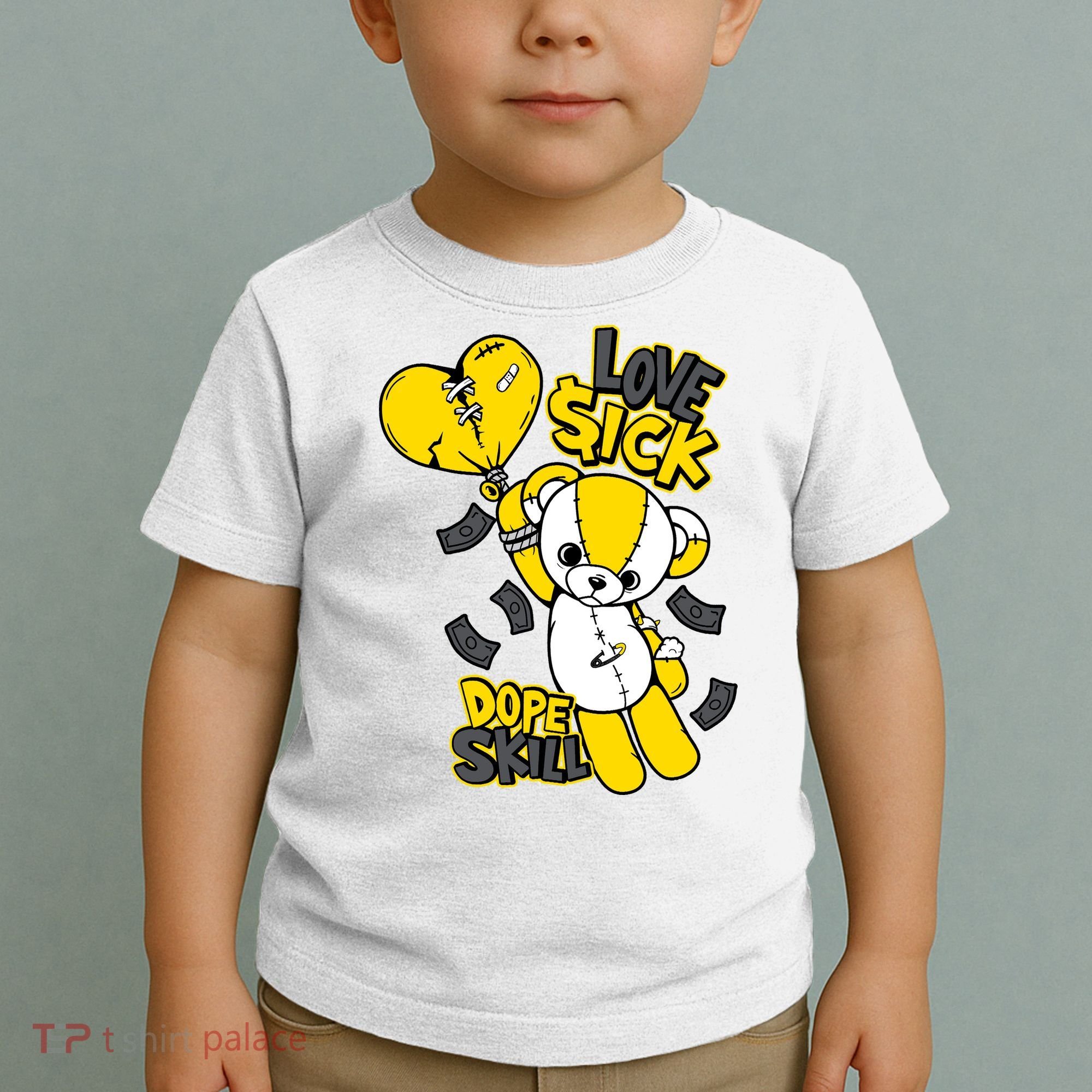 Teddy Bear Dope Skill Love Sick Flying Balloon Toddler T-Shirt