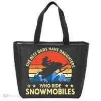 The Best Dads Have Daughters Who Ride Snowmobiles Riding Tote Bag thumb 0