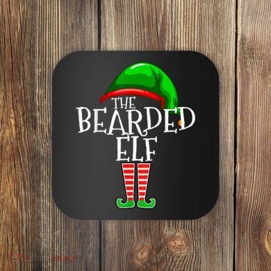The Bearded Elf Family Matching Group Christmas Beard Coaster