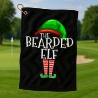 The Bearded Elf Family Matching Group Christmas Beard Golf Towel thumb 1