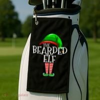 The Bearded Elf Family Matching Group Christmas Beard Golf Towel thumb 2