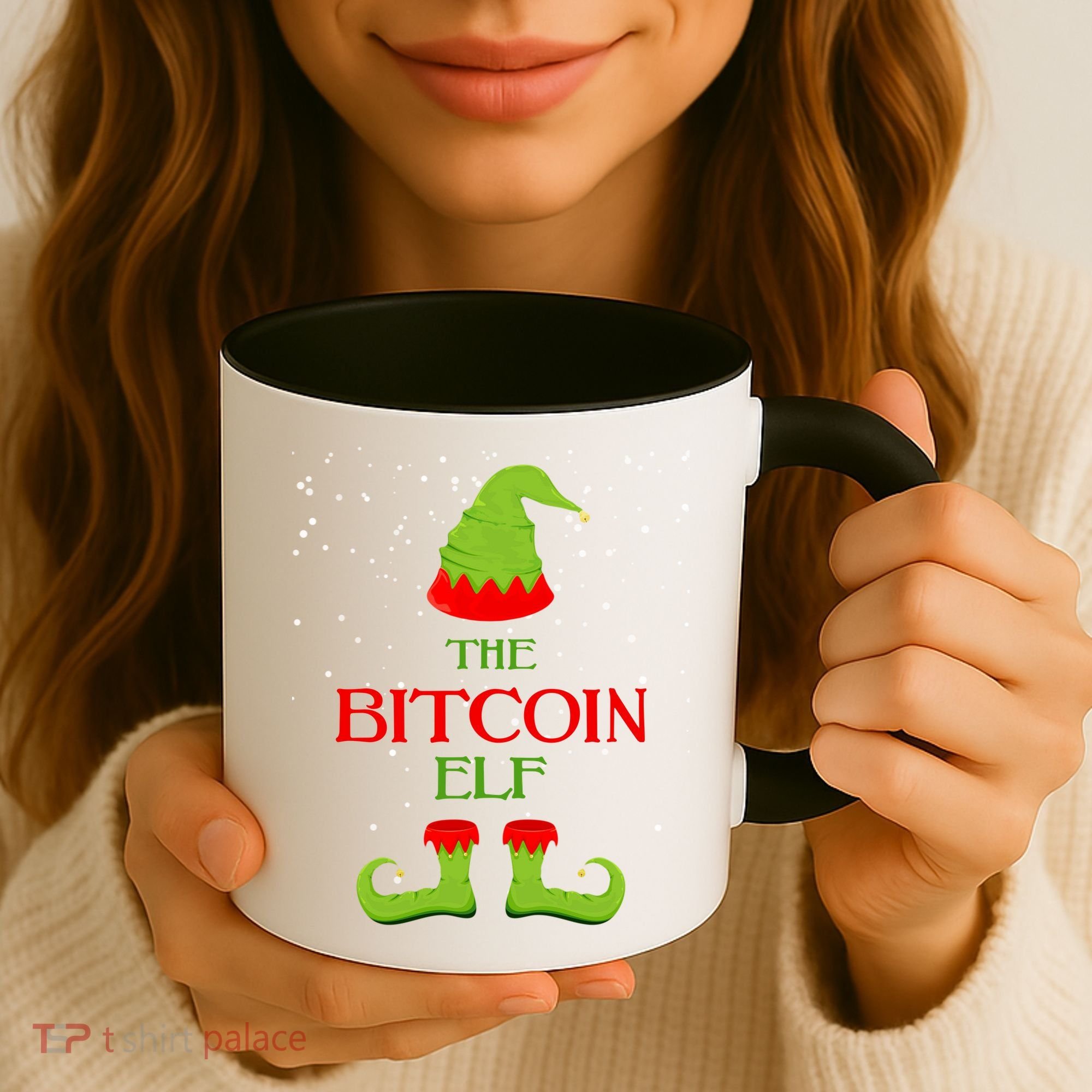 The Bitcoin Elf Funny Family Matching Christmas Coffee Mug
