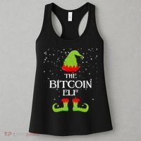 The Bitcoin Elf Funny Family Matching Christmas Women's Tank Top thumb 3