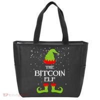 The Bitcoin Elf Funny Family Matching Christmas Tote Bag thumb 0