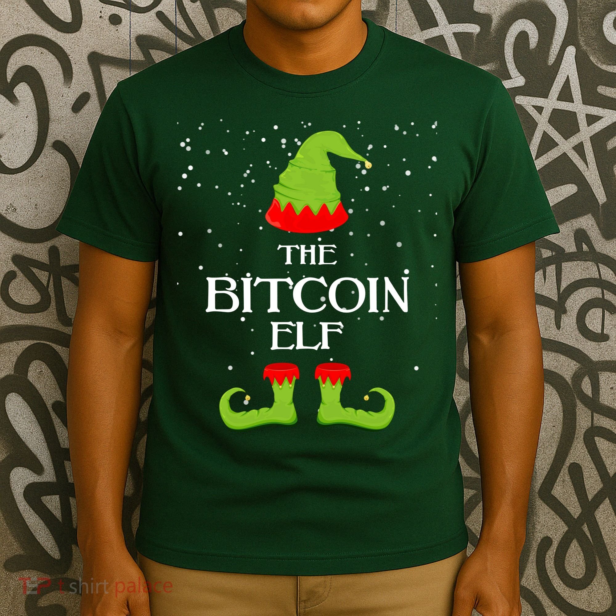 The Bitcoin Elf Funny Family Matching Christmas T-Shirt
