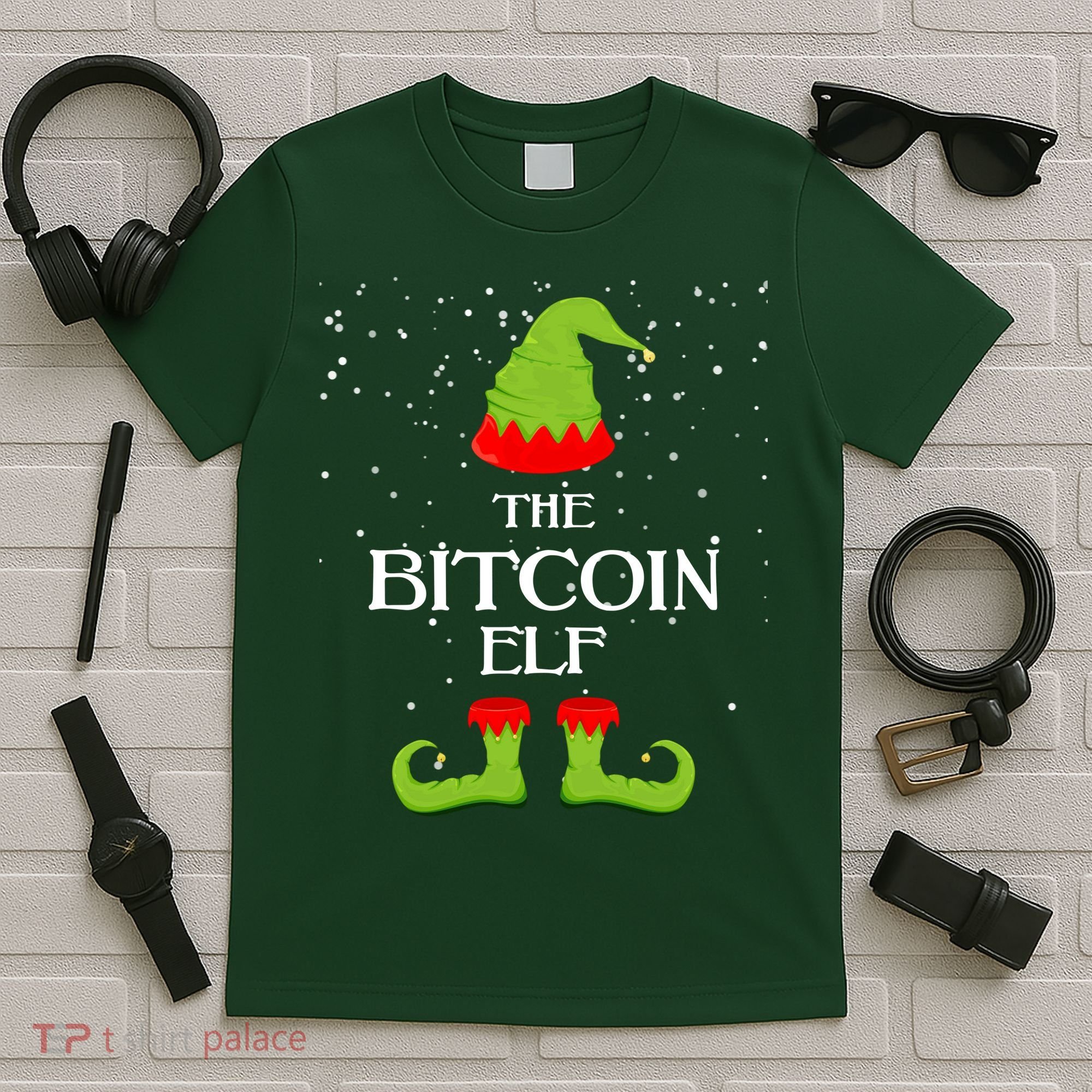 The Bitcoin Elf Funny Family Matching Christmas T-Shirt