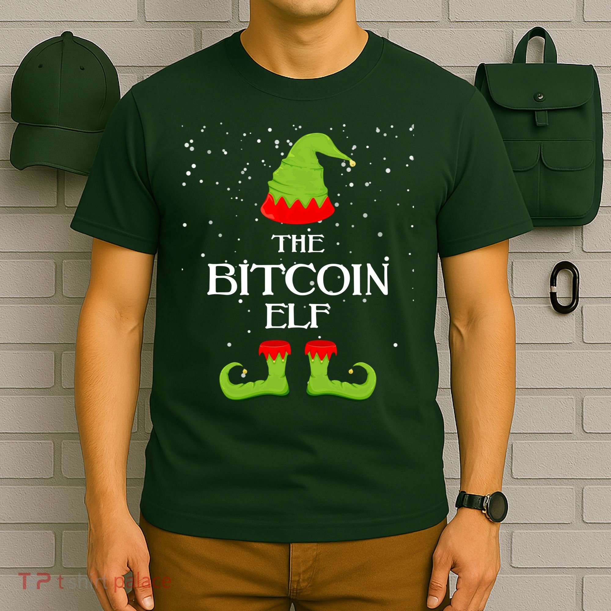The Bitcoin Elf Funny Family Matching Christmas T-Shirt