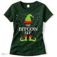 The Bitcoin Elf Funny Family Matching Christmas Women's T-Shirt thumb 0