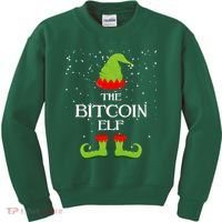The Bitcoin Elf Funny Family Matching Christmas Kids Sweatshirt thumb 0