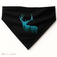 Topographical Bull Elk Deer Hunting Antlers Deer Hunters Gift USA-Made Doggie Bandana thumb 0