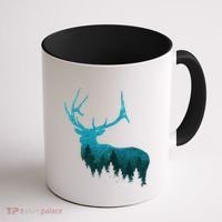 Topographical Bull Elk Deer Hunting Antlers Deer Hunters Gift Coffee Mug thumb 1