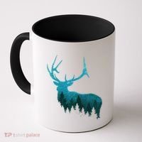 Topographical Bull Elk Deer Hunting Antlers Deer Hunters Gift Coffee Mug thumb 0