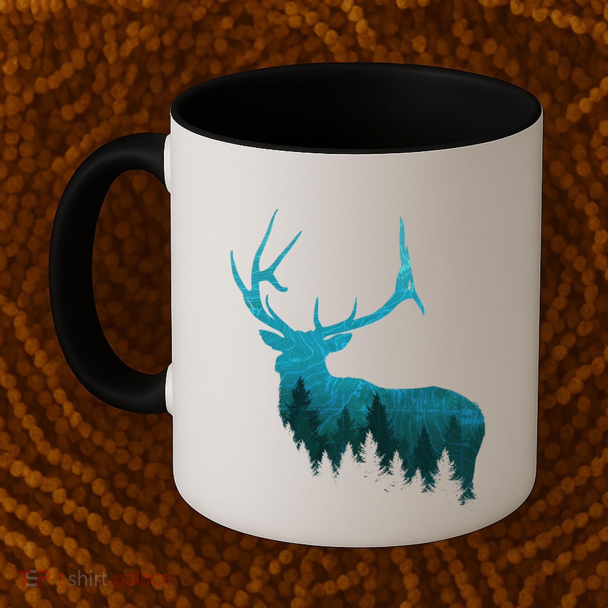 Topographical Bull Elk Deer Hunting Antlers Deer Hunters Gift Coffee Mug